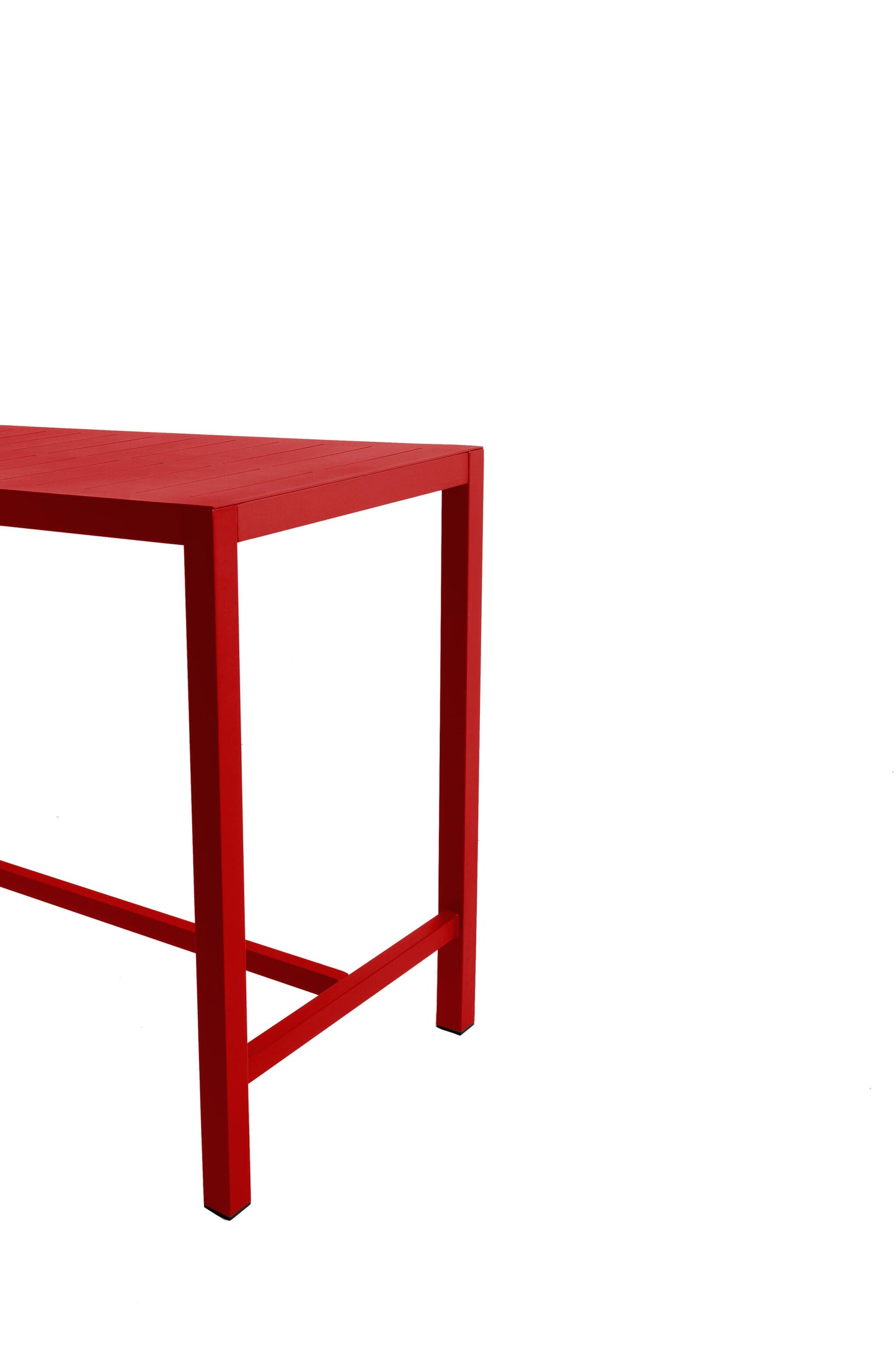 Mesa Alta Inari Roja Para 4 Personas Aluminio 140x70x103cm - Muebles De Jardín_1