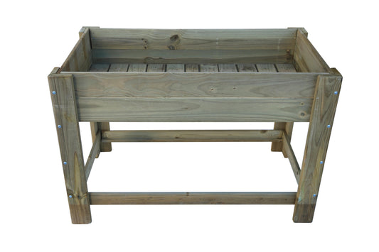 Mesa De Cultivo La Huerta De Madera Tratada Autoclave De 119 X 65 X 80 Cm 115l + Bolsa Geotextil_0