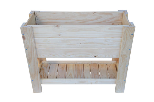 Mesa De Cultivo el Sotillo De Madera Natural 99 X 39 X 80 Cm 80l + Bolsa Geotextil, Huerto Urbano Para Interior_0