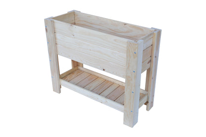 Mesa De Cultivo el Sotillo De Madera Natural 99 X 39 X 80 Cm 80l + Bolsa Geotextil, Huerto Urbano Para Interior_1