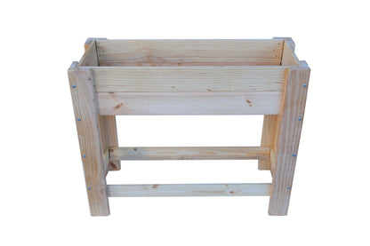 Mesa De Cultivo la Huerta De Madera Natural 99 X 39 X 80 Cm 50l + Bolsa Geotextil, Huerto Urbano Para Interior_0