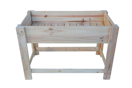 Mesa De Cultivo la Huerta De Madera Natural De 119 X 65 X 80 Cm 115l + Bolsa Geotextil, Huerto Urbano Para Interior_0