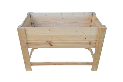 Mesa De Cultivo la Huertezuela De Madera Natural 119 X 65 X 80 Cm 180l + Bolsa Geotextil, Huerto Urbano Para Interior_0