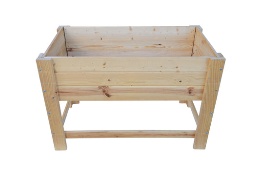 Mesa De Cultivo la Huertezuela De Madera Natural 119 X 65 X 80 Cm 180l + Bolsa Geotextil, Huerto Urbano Para Interior_0