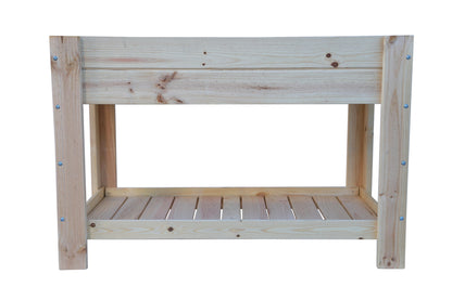 Mesa De Cultivo los Toscares De Madera Natural 119 X 65 X 80 Cm 115l + Bolsa Geotextil, Huerto Urbano Para Interior_2