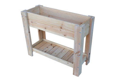 Mesa De Cultivo los Toscares De Madera Natural De 99 X 39 X 80 Cm 50l + Bolsa Geotextil, Huerto Urbano Para Interior_0