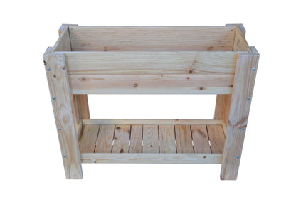 Mesa De Cultivo los Toscares De Madera Natural De 99 X 39 X 80 Cm 50l + Bolsa Geotextil, Huerto Urbano Para Interior_1