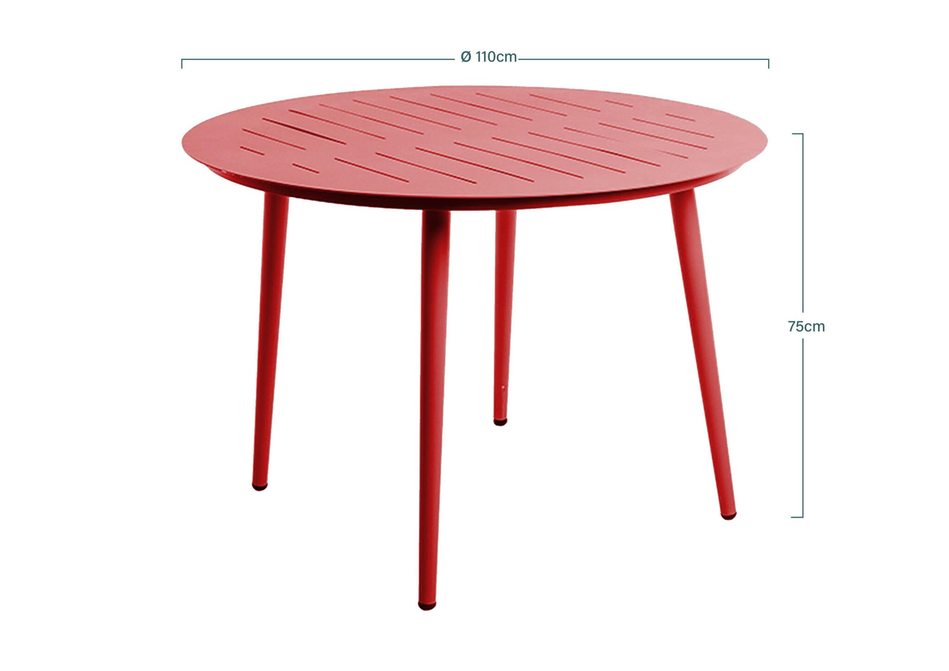 Mesa De Jardín Redonda 4 Personas Inari Chilli Redaluminio 110x75cm- Mobiliario De Jardín_3