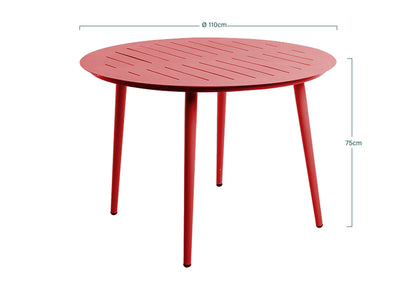 Mesa De Jardín Redonda 4 Personas Inari Chilli Redaluminio 110x75cm- Mobiliario De Jardín_3