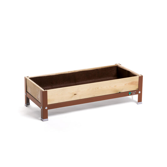 Mi Huerto Urban Jardinera Elevada Madera Con Bandeja Recoge Aguas | Estructura Metálica | Marrón | 90x40x26cm_0