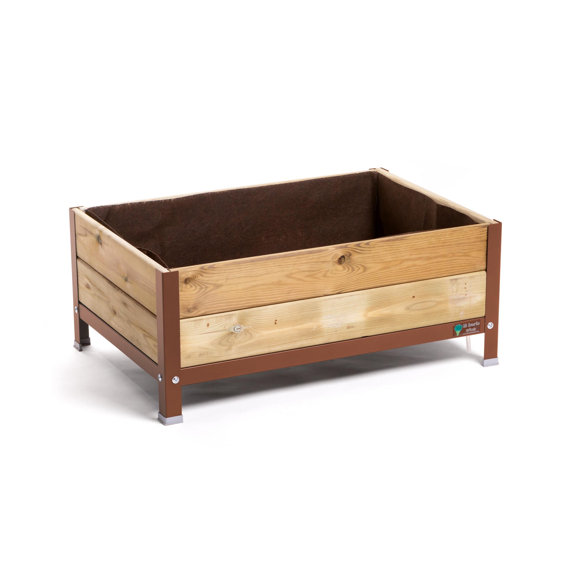Mi Huerto Urban Jardinera Elevada Madera Con Bandeja Recoge Aguas | Estructura Metálica | Marrón | 90x60x38cm_0