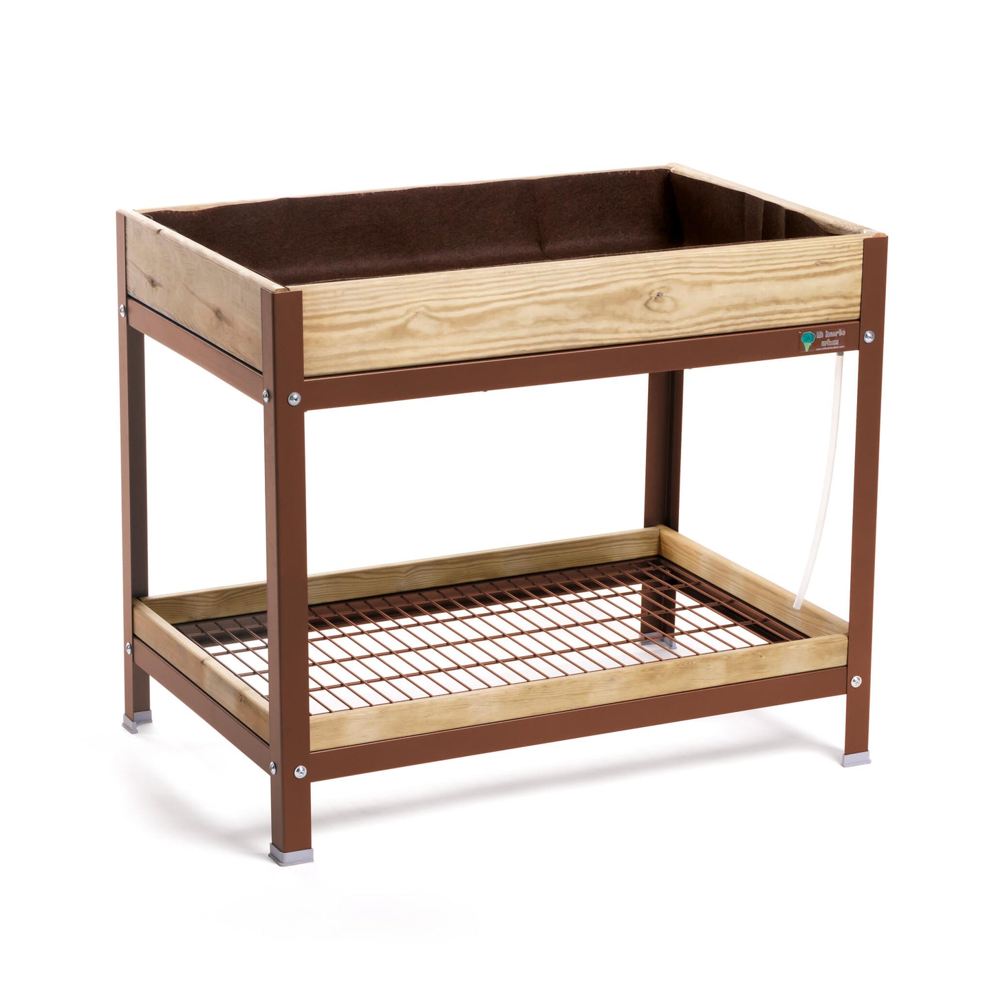 Mi Huerto Urban Jardinera Elevada Madera Con Bandeja Recoge Aguas | Estructura Metálica | Marrón | 90x60x78cm_0