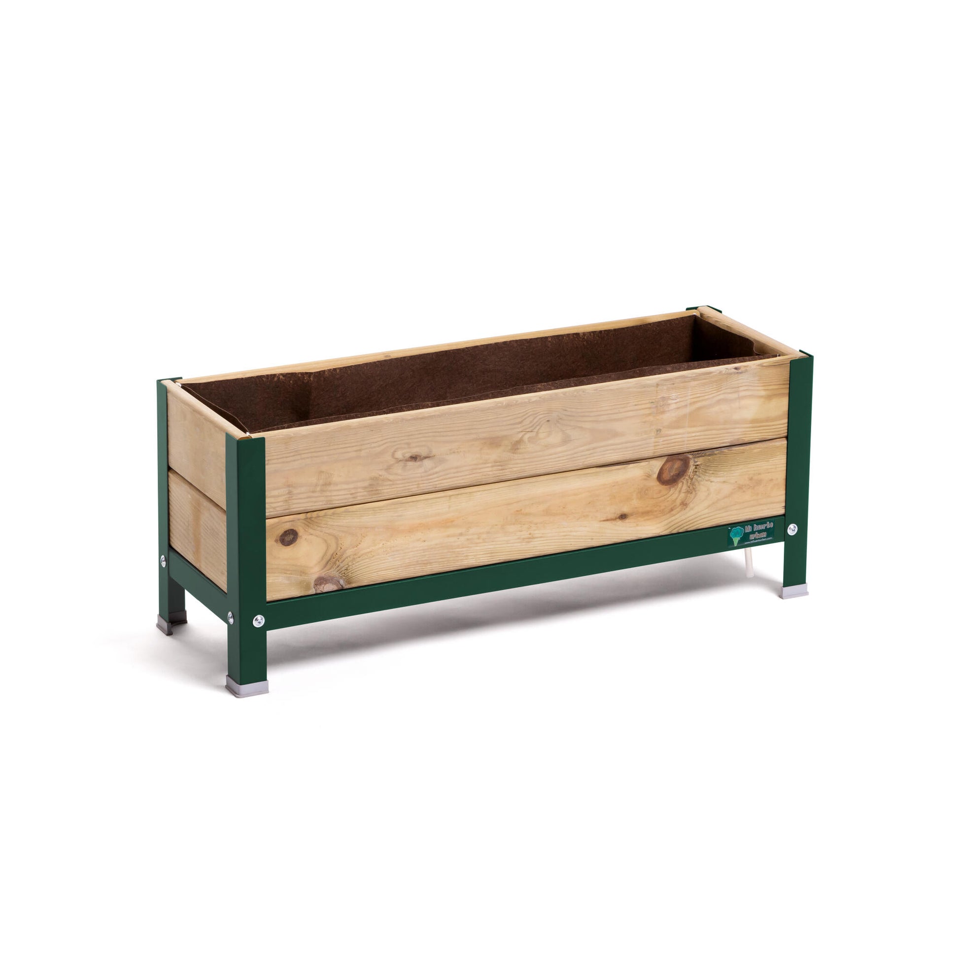 Mi Huerto Urban Jardinera Elevada Madera Con Bandeja Recoge Aguas | Estructura Metálica | Verde | 90x30x38cm_0