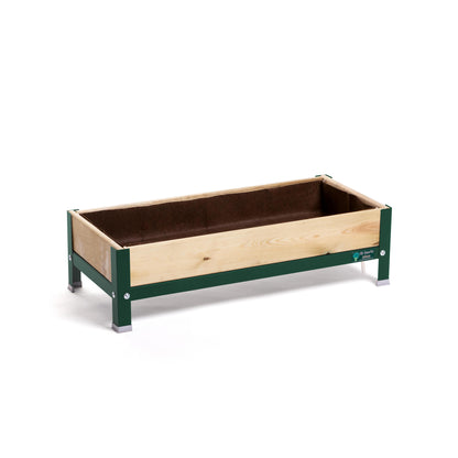 Mi Huerto Urban Jardinera Elevada Madera Con Bandeja Recoge Aguas | Estructura Metálica | Verde | 90x40x26cm_0