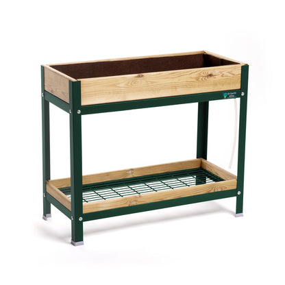 Mi Huerto Urban Jardinera Elevada Madera Con Bandeja Recoge Aguas | Estructura Metálica | Verde | 90x40x78cm_0