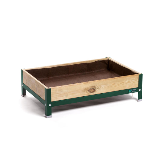 Mi Huerto Urban Jardinera Elevada Madera Con Bandeja Recoge Aguas | Estructura Metálica | Verde | 90x60x26cm_0