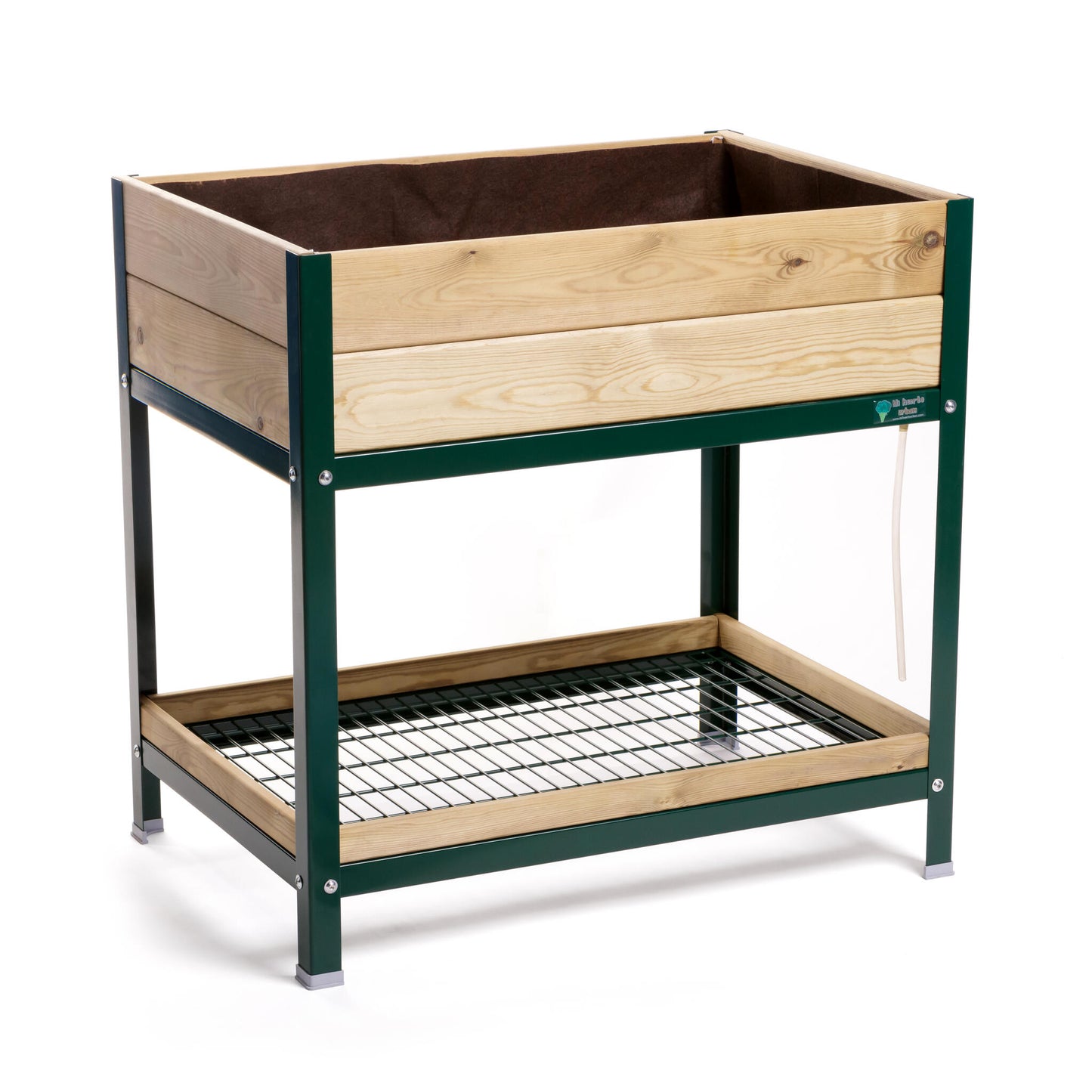 Mi Huerto Urban Jardinera Elevada Madera Con Bandeja Recoge Aguas | Estructura Metálica | Verde | 90x60x90cm_0
