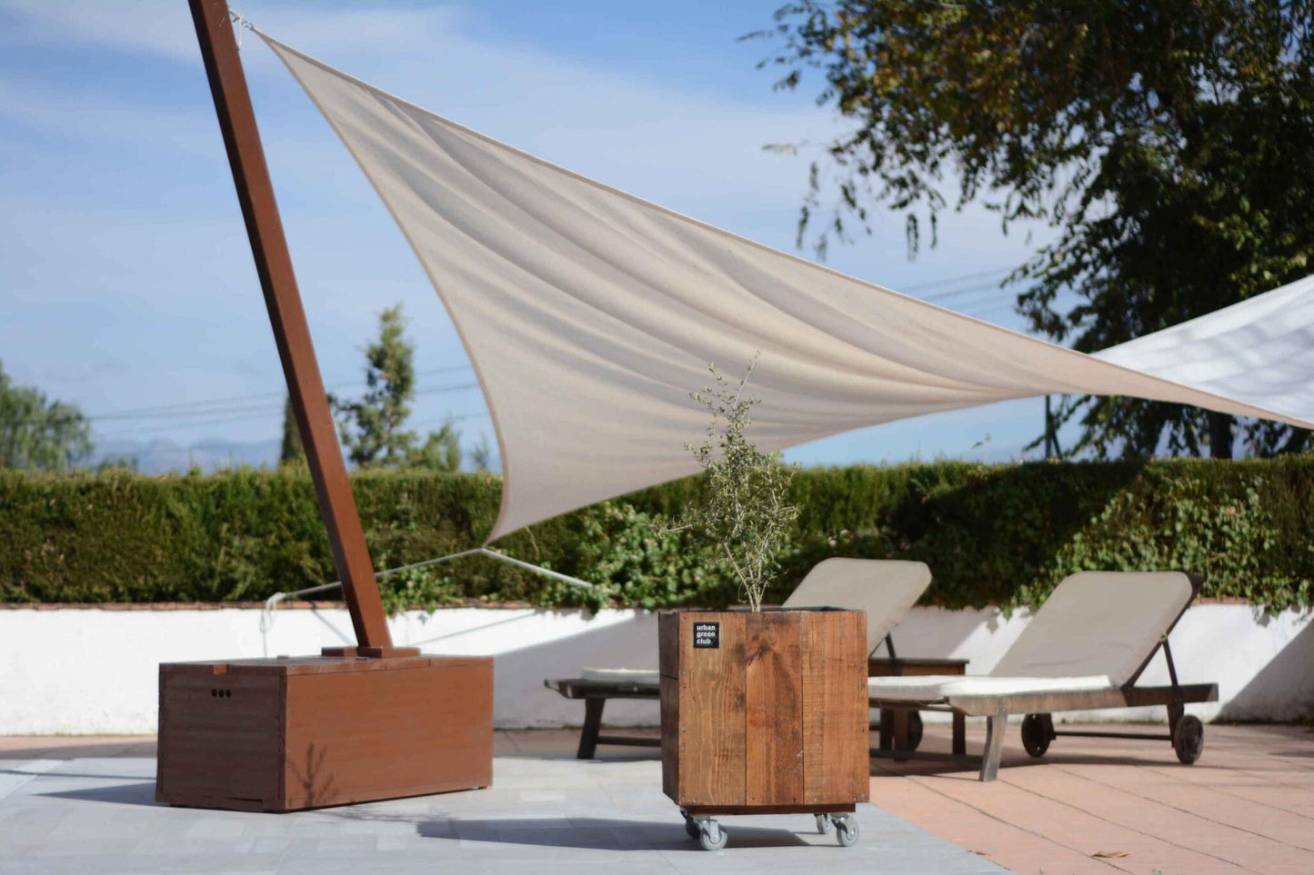 Módulo De Cultivo De Madera De Pino color Nogal Urban Green Club - 50x50x60 Cm 100 L_1