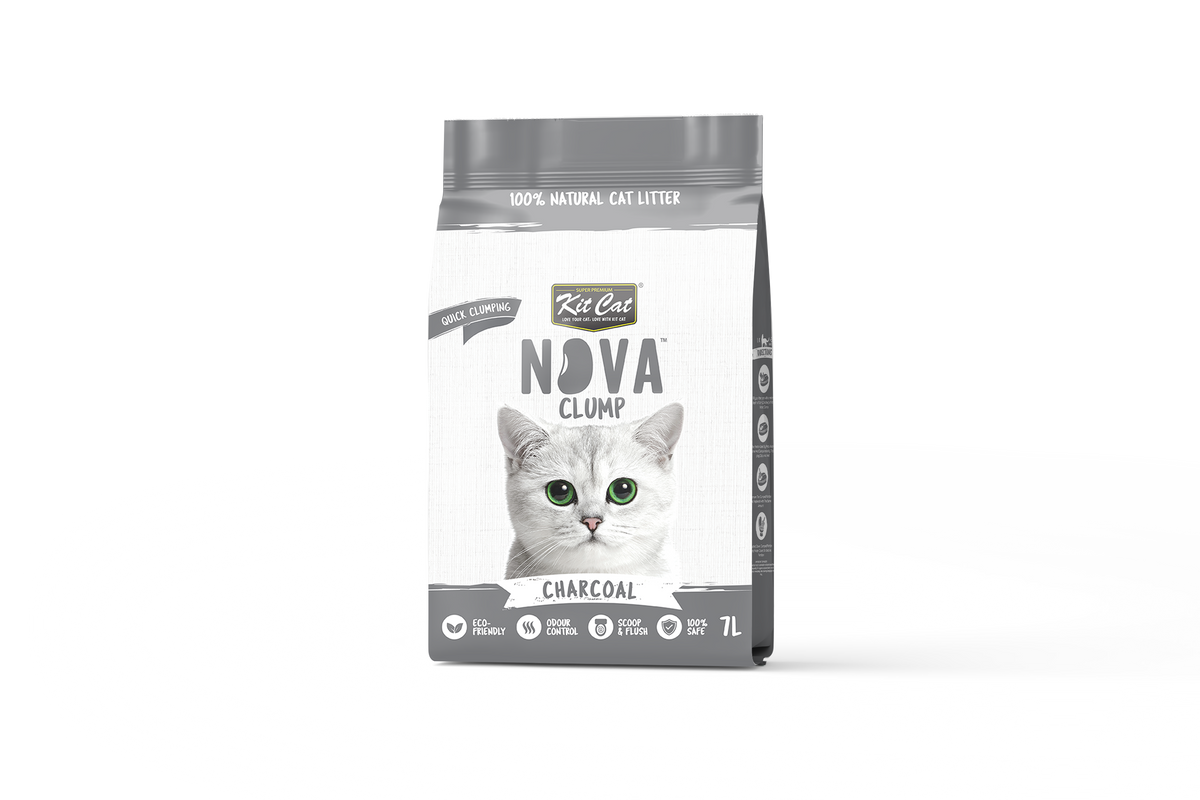 Kit de areia para gatos Eco SoyaClump - Carvão vegetal 7 L