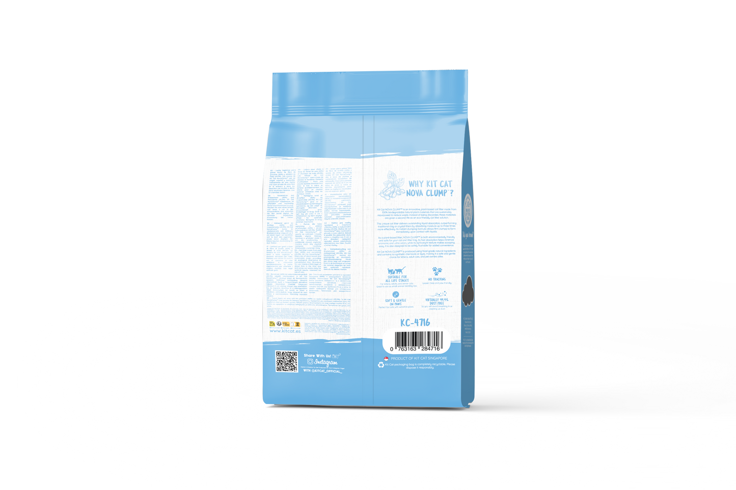 Kit de areia para gatos Eco SoyaClump - Talco para gatinhos, areia para gatos de 7 litros