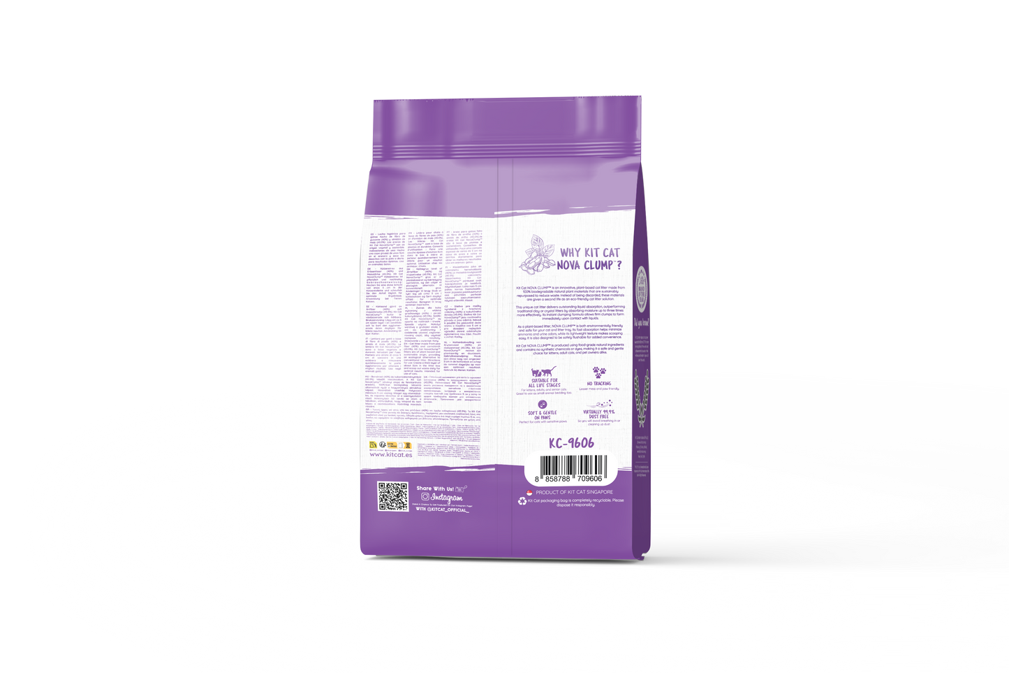 Kit de areia para gatos Eco SoyaClump - Lavanda 7 L