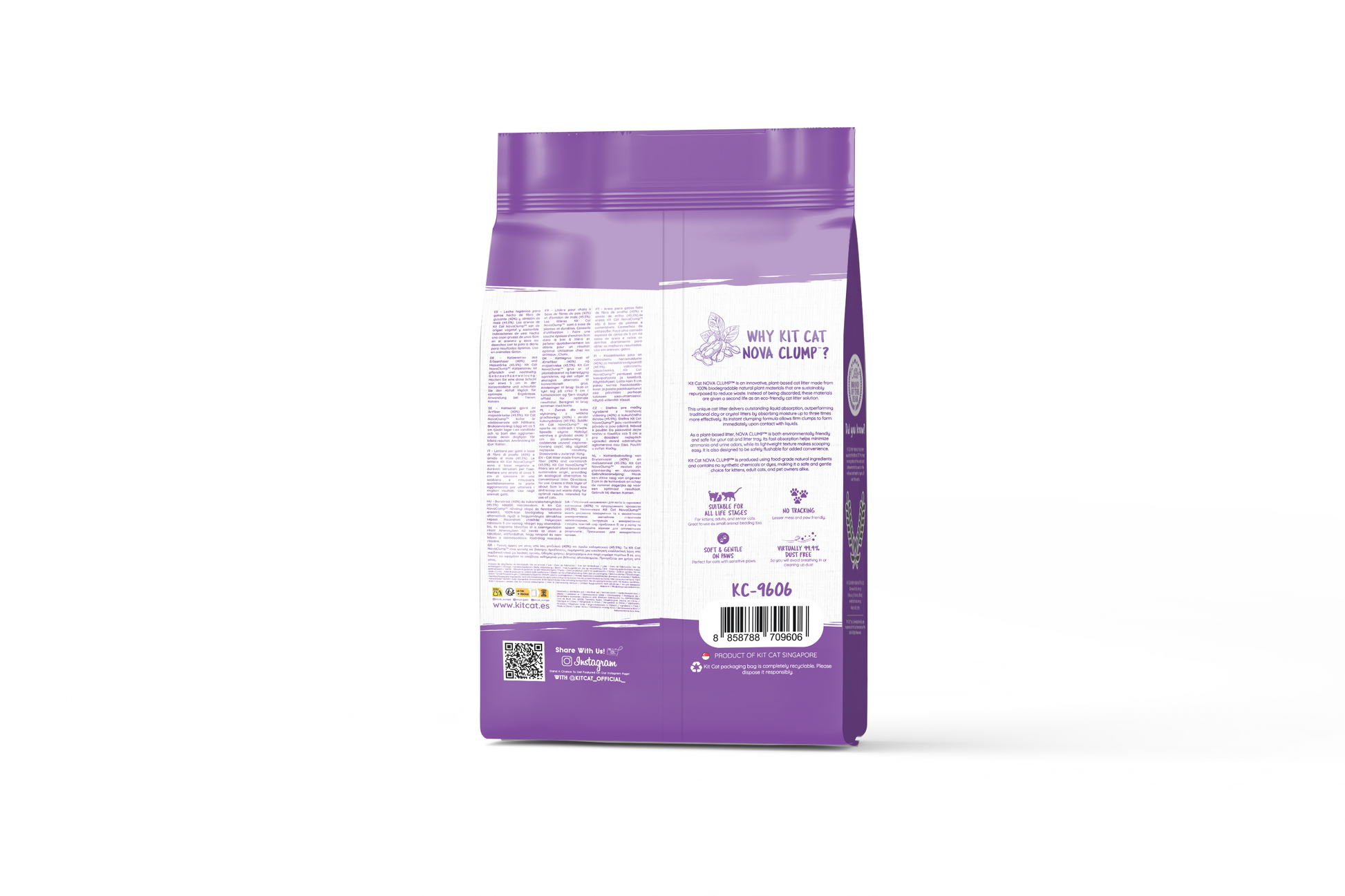 Kit de areia para gatos Eco SoyaClump - Lavanda 7 L