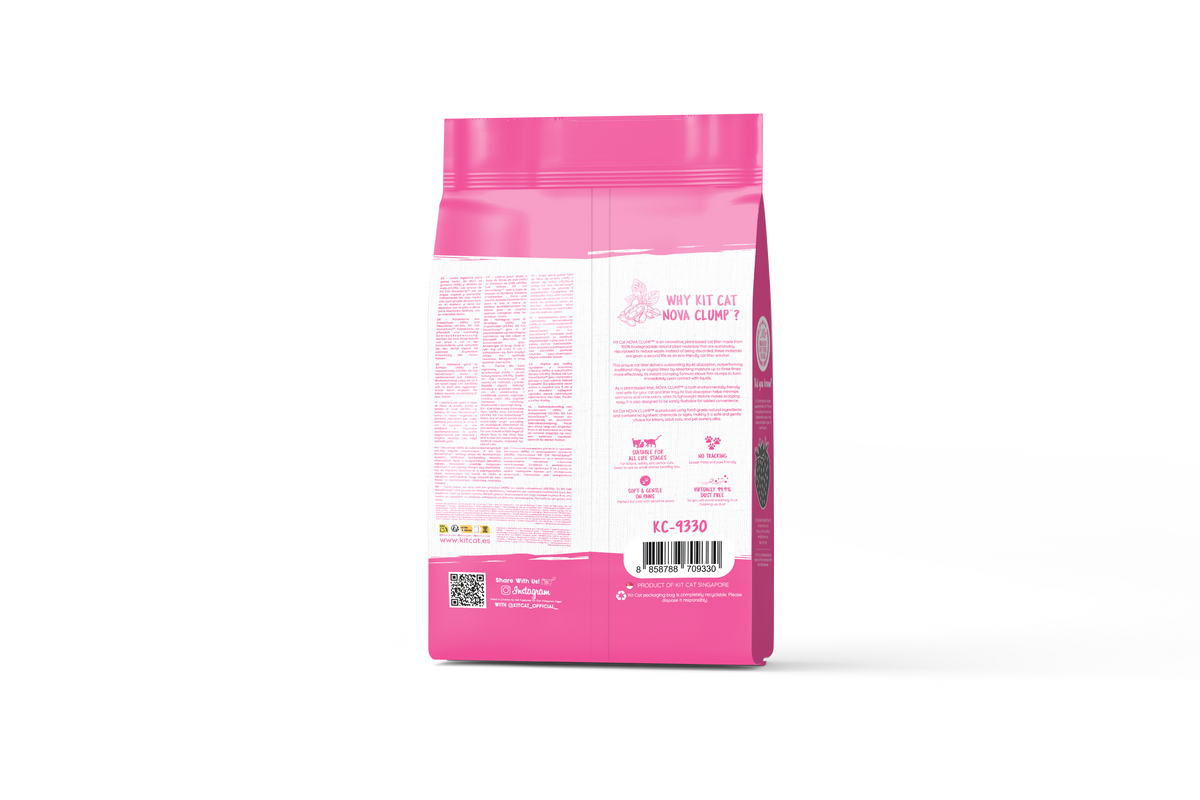 Kit de areia para gatos Eco SoyaClump - Areia para gatos morango 7 L