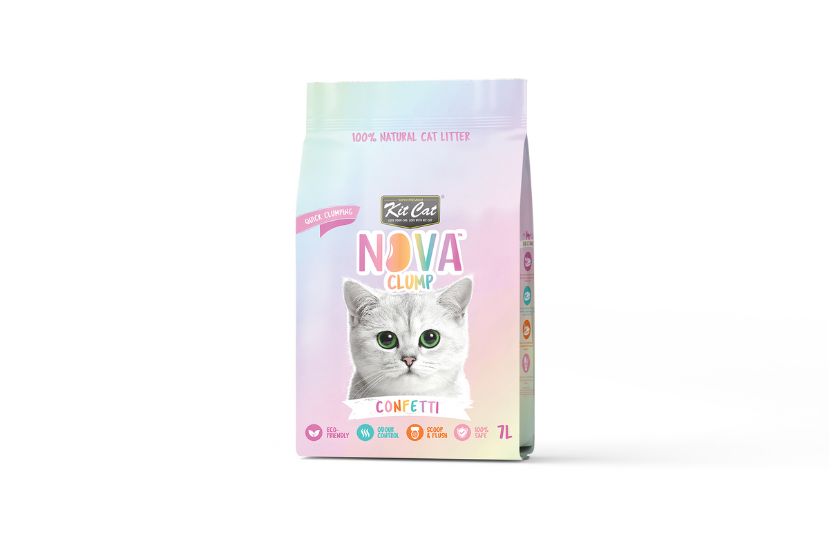 Kit de areia para gatos Eco SoyaClump - Areia para gatos Confetti 7 L