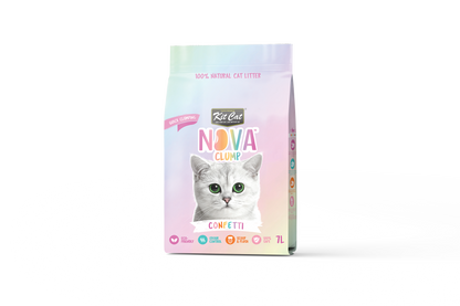 Kit de areia para gatos Eco SoyaClump - Areia para gatos Confetti 7 L