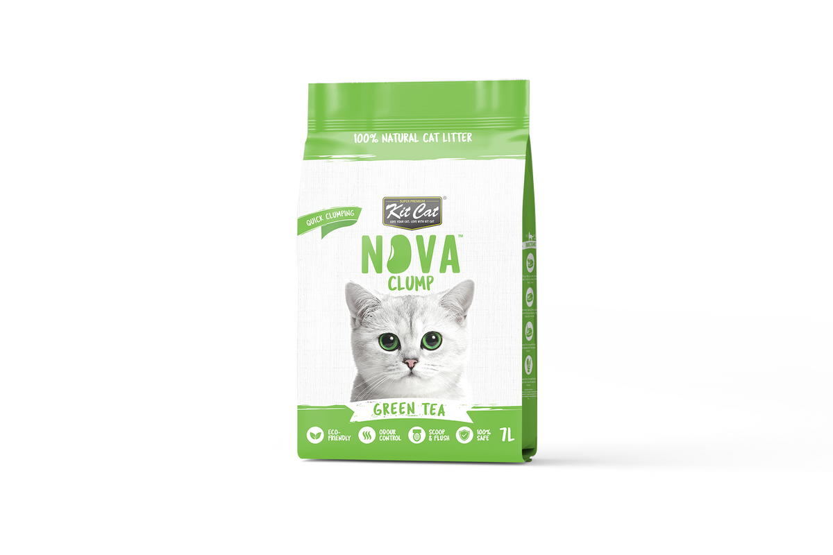 Kit de areia para gatos Eco SoyaClump - Chá verde, 7 L