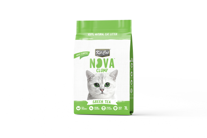 Kit de areia para gatos Eco SoyaClump - Chá verde, 7 L