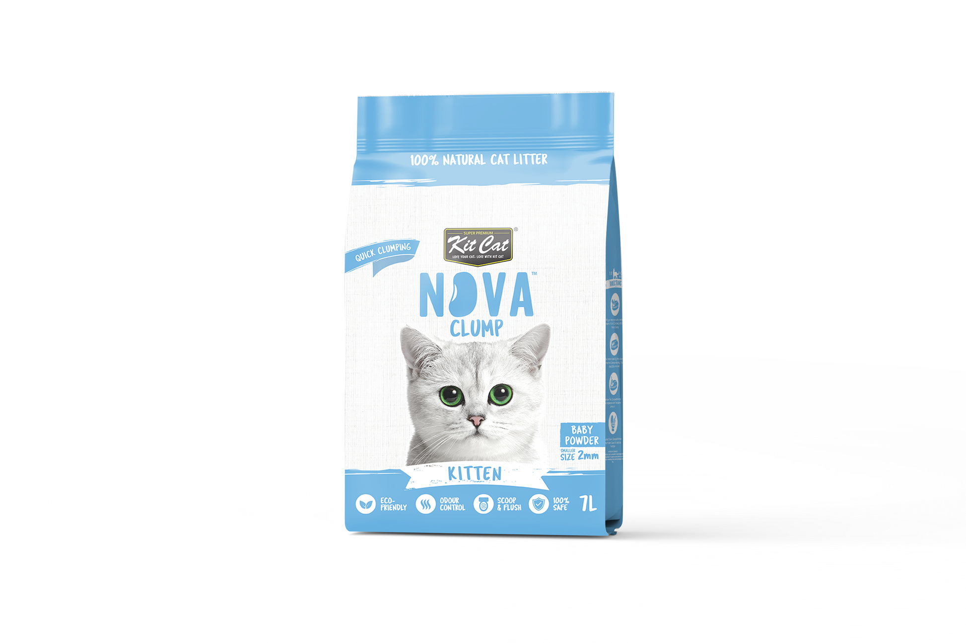 Kit de areia para gatos Eco SoyaClump - Talco para gatinhos, areia para gatos de 7 litros
