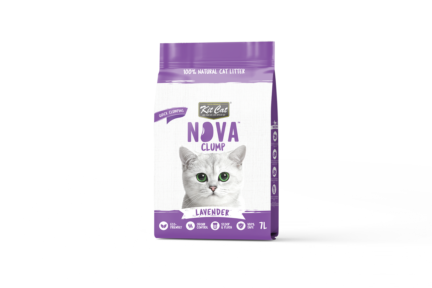 Kit de areia para gatos Eco SoyaClump - Lavanda 7 L
