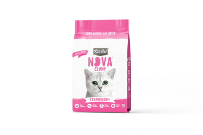Kit de areia para gatos Eco SoyaClump - Areia para gatos morango 7 L