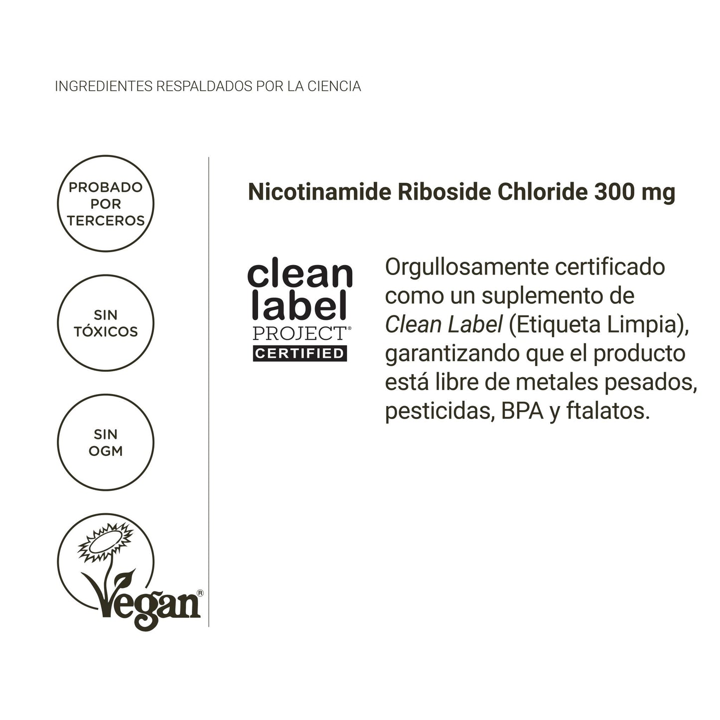 Nad nicotinamide riboside 300mg – nr puro >99%, energía, antiedad y clean label (60 cápsulas)_2