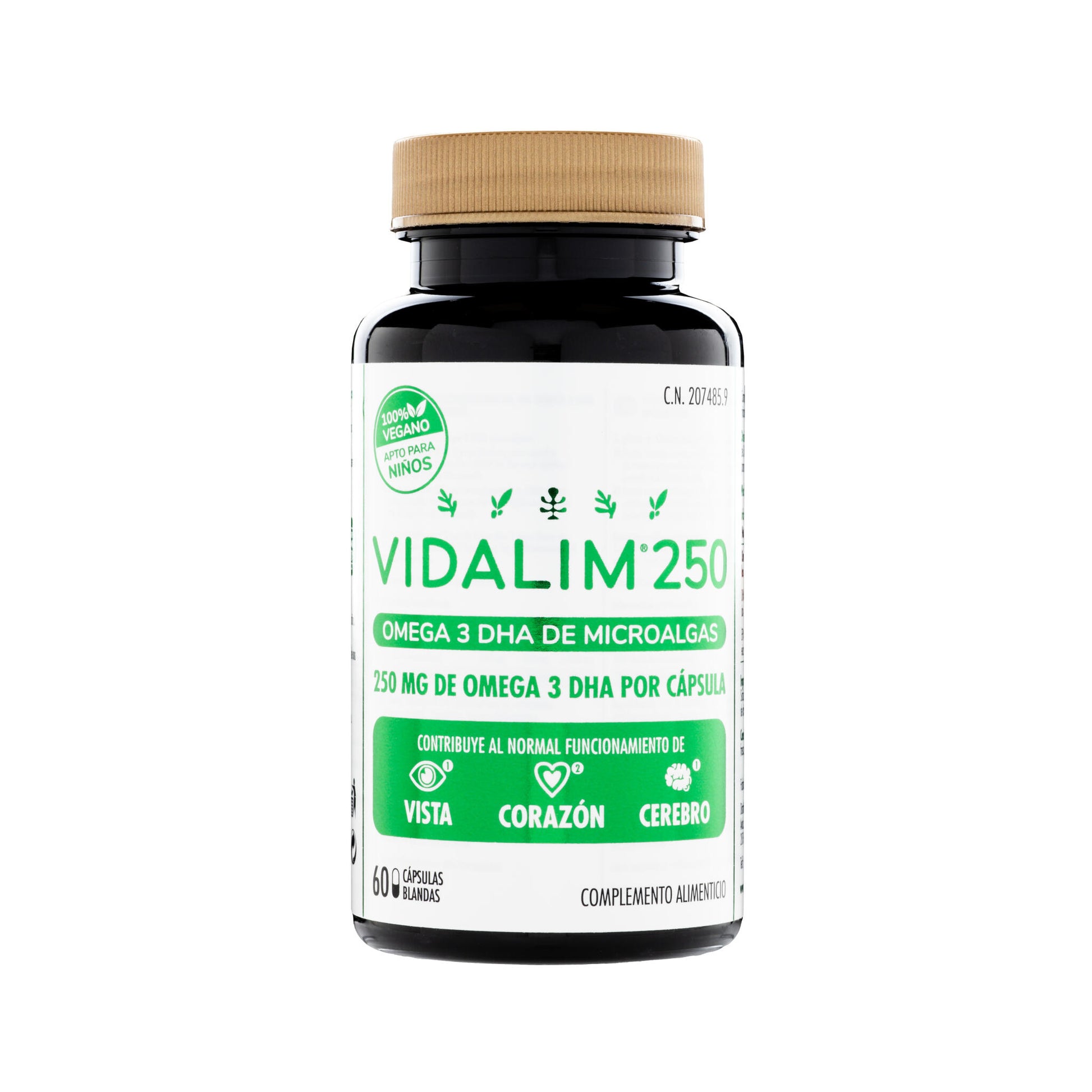 OMEGA 3 MICROALGAS OFERTA PACK VIDALIM 250 VEGANO: 250 mg DHA POR CAPSULA | 120 CAPSULAS_1
