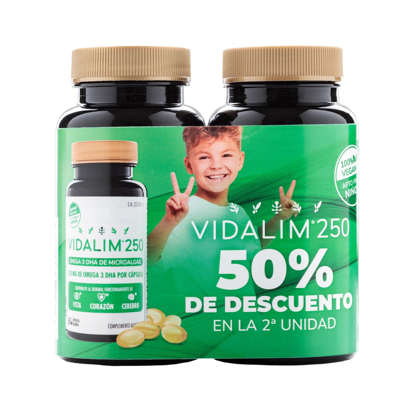 OMEGA 3 MICROALGAS OFERTA PACK VIDALIM 250 VEGANO: 250 mg DHA POR CAPSULA | 120 CAPSULAS_4