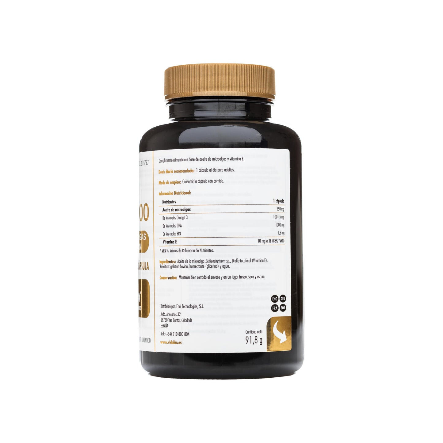 OMEGA 3 MICROALGAS VIDALIM 1000: 1.000 mg DHA EN UNA SOLA CAPSULA | 60 CAPSULAS_1