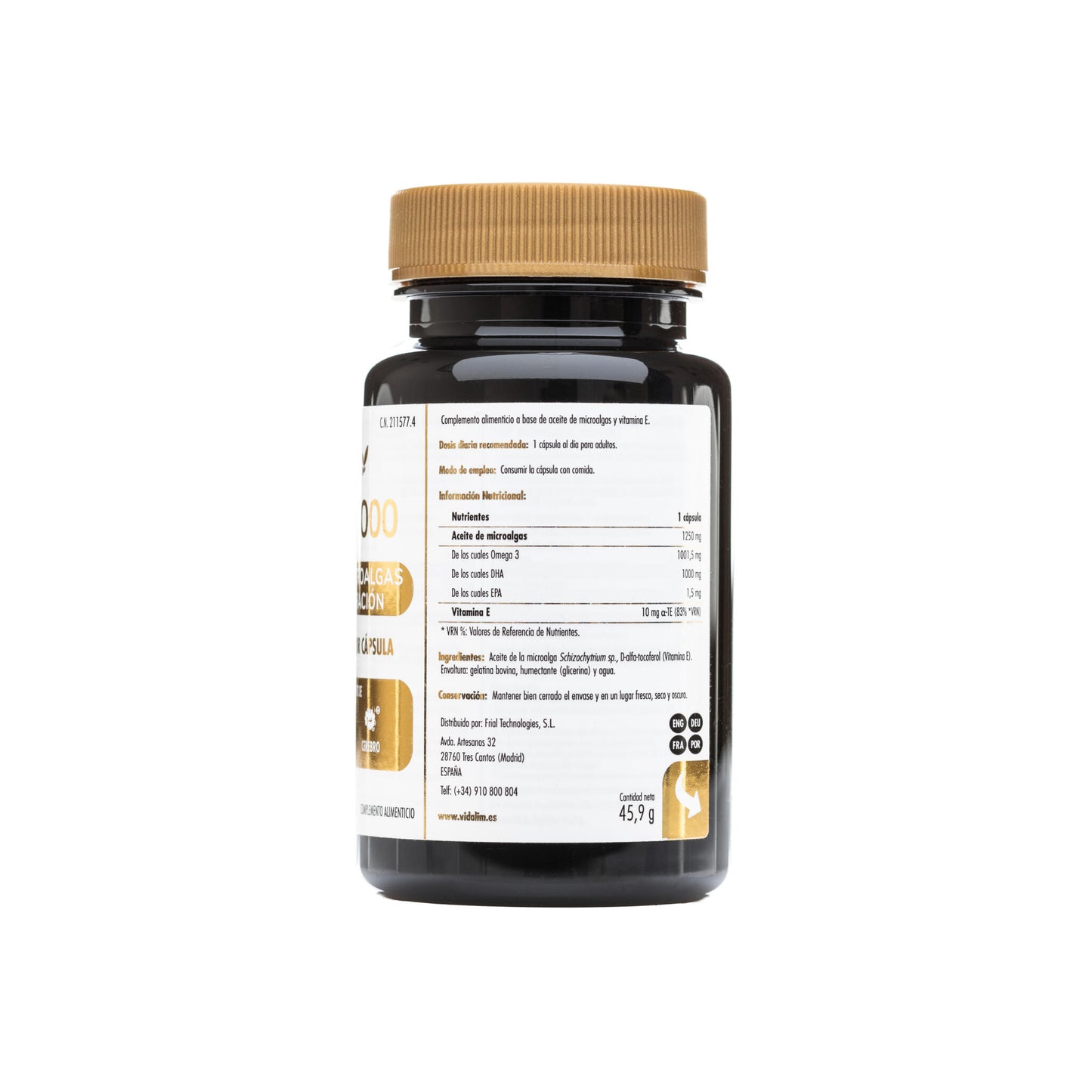 OMEGA 3 MICROALGAS VIDALIM 1000: 1.000 mg DHA EN UNA SOLA CAPSULA | 30 CAPSULAS_1