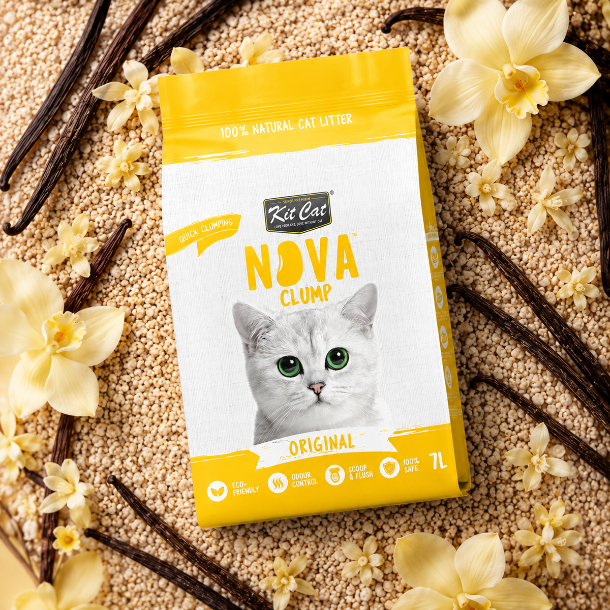 Kit de areia para gatos Eco SoyaClump - Areia para gatos original de 7 litros