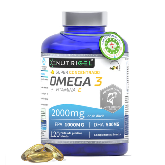 Omega 3 Superconcentrado 2000mg EPA 1000 / DHA 500 Nutricel 120 perlas