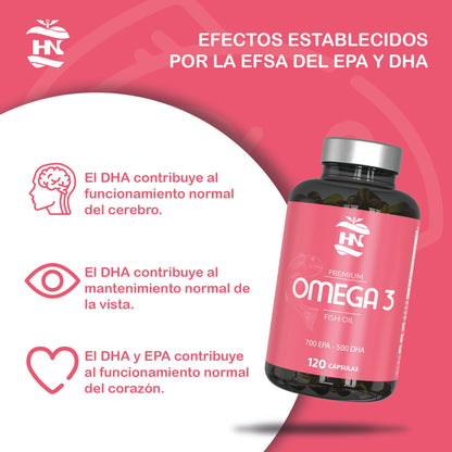 Omega 3 A Base De Aceite De Pescado 120 Perlas Blandas De Acidos Grasos 700mg Epa - 500mg Dha Con Vitamina E (2 Botes)_2