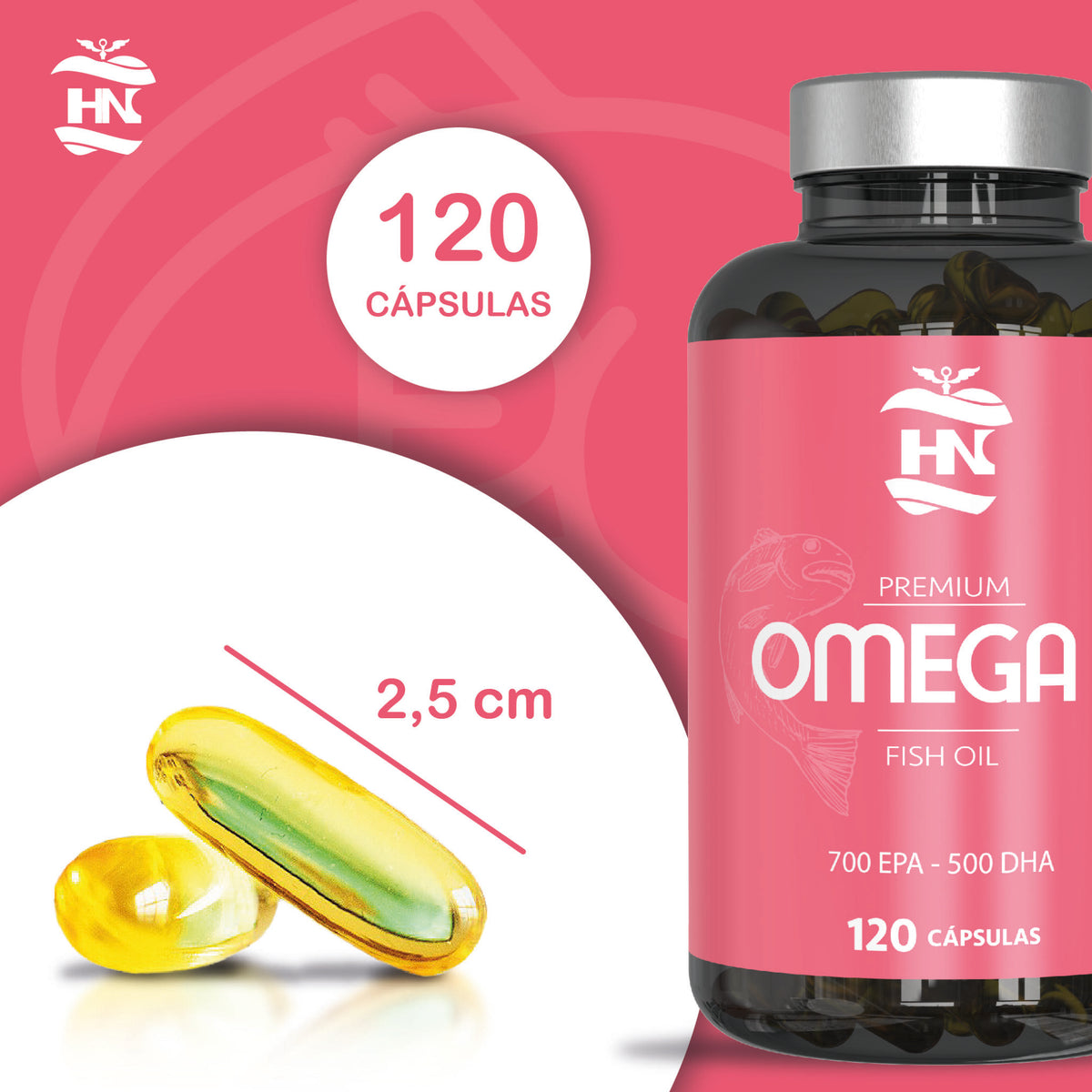 Omega 3 Capsulas 2000 Mg A Base De Aceite De Pescado - 120 Perlas Blandas Con 700mg Epa - 500mg Dha Con Vitamina E_5