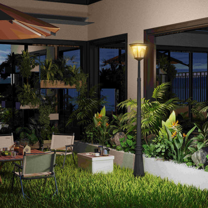 Outsunny Farola Solar Exterior Con Panel Solar Luces Led Sensor De Movimiento_4