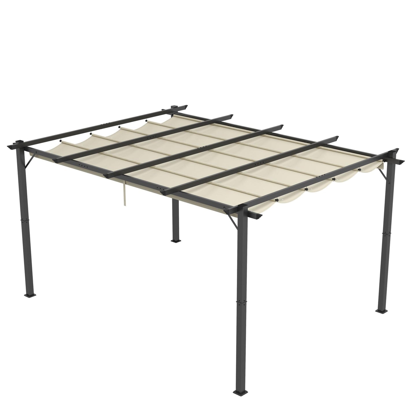 Outsunny Techo De Pérgola Retráctil 3,5x2,6 M Para Marco De Pérgola De 4x3 M_4