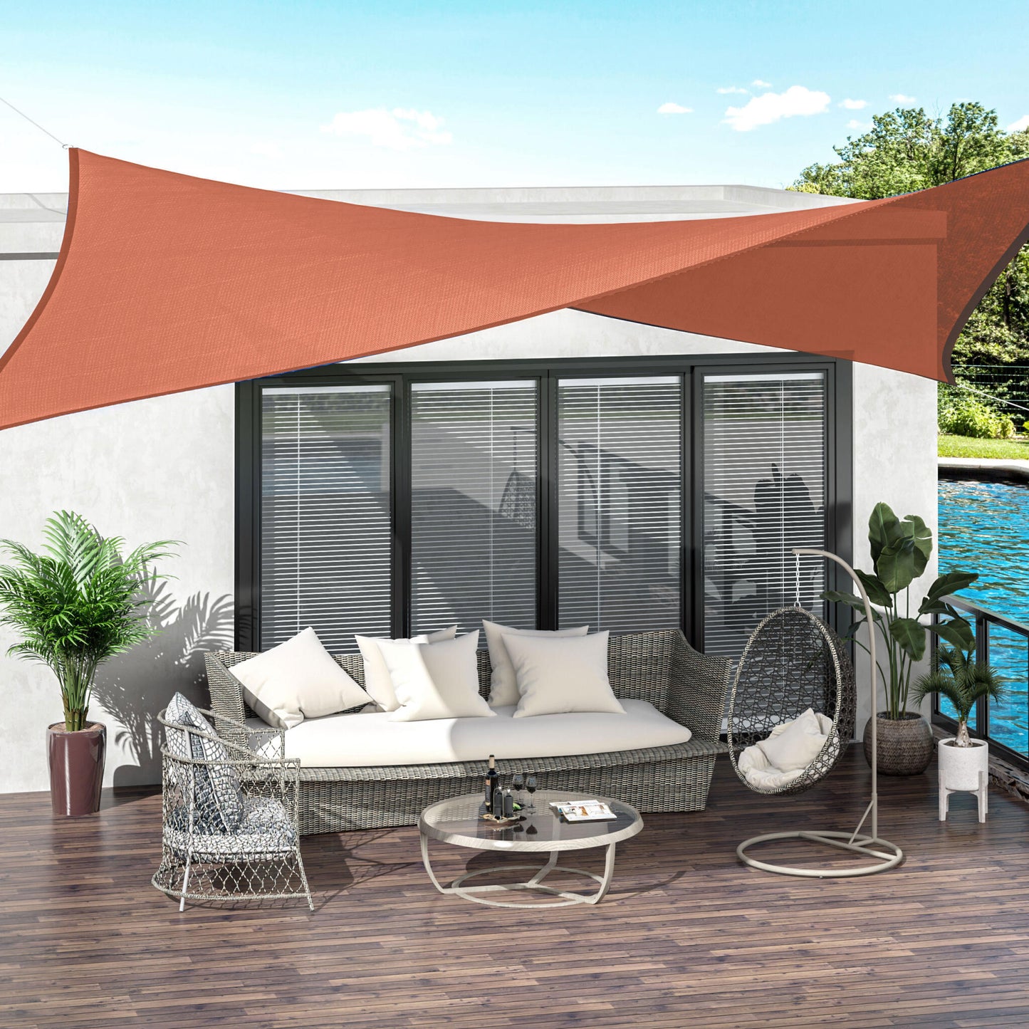 Outsunny Toldo De Vela Rectangular Para Jardín Y Exterior Repelente Al Agua_1