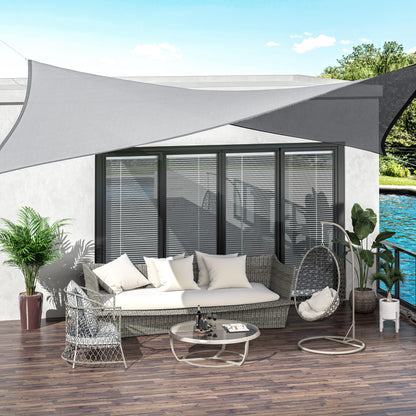 Outsunny Toldo Vela De Sombra Rectangular 4x3 M Protección Rayos Uv Gris_1