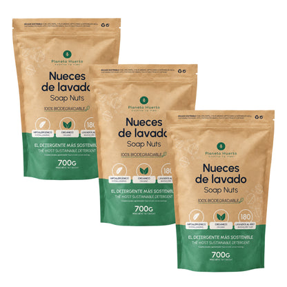 Embalagem com 3 Nozes para Lavar Planeta Huerto 700 gr