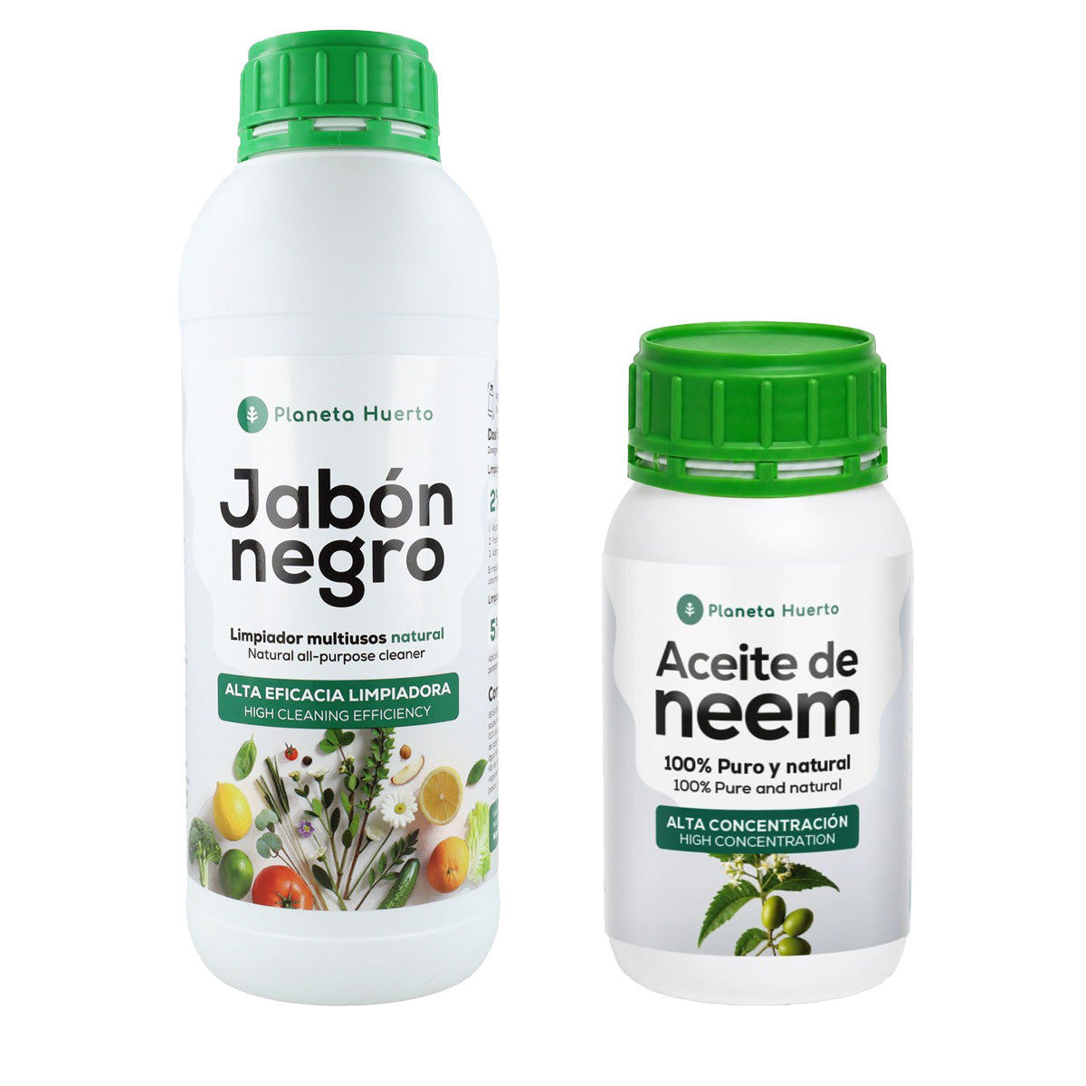 Pack Jabón Potásico Negro 1L + Aceite de Neem 250 ml Planeta Huerto