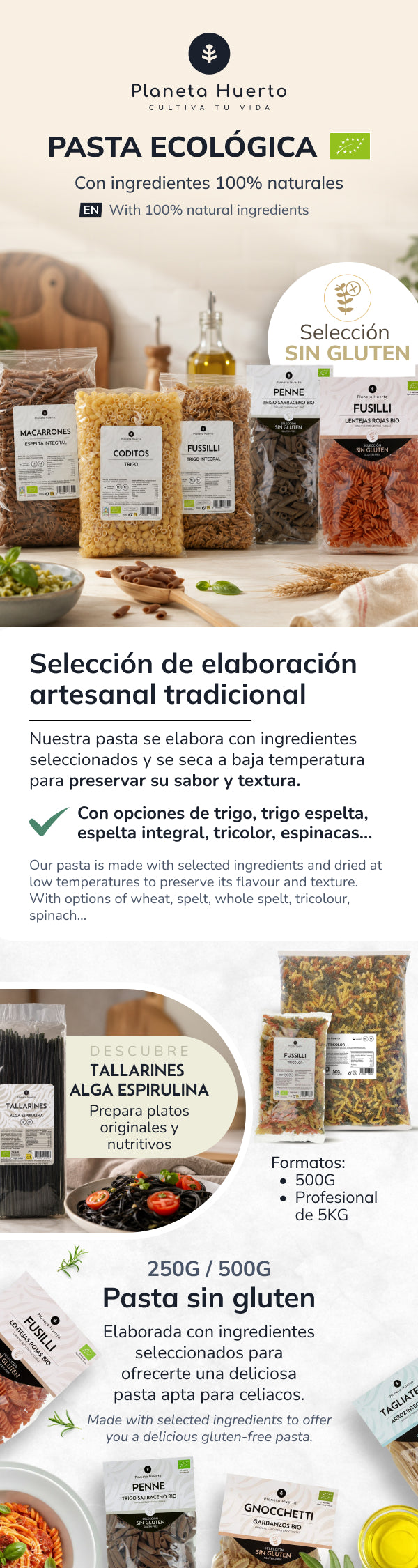 Esparguete de espelta integral ECO Planeta Huerto 500gr